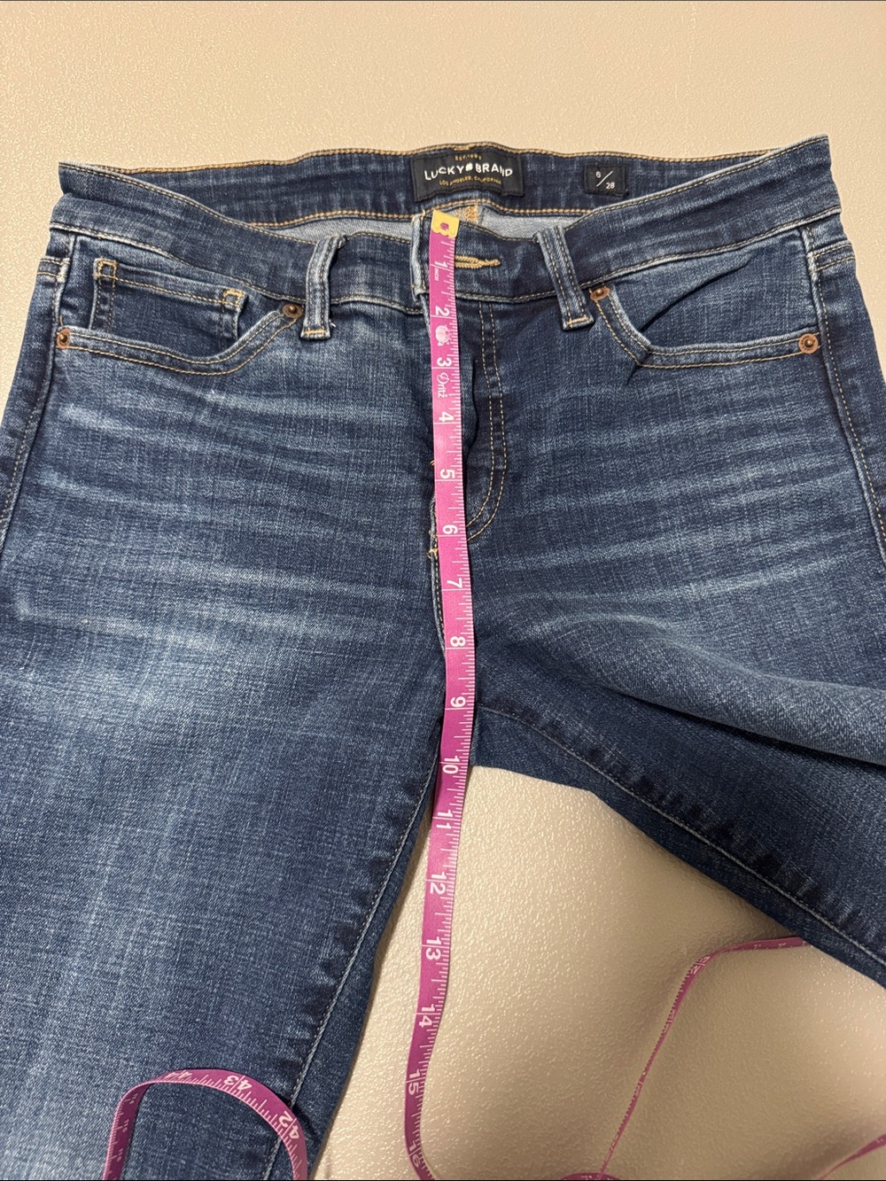 Lucky Brand Ava Dark Blue Denim Cropped Skinny Jeans Size 6/28 - Picture 12 of 12